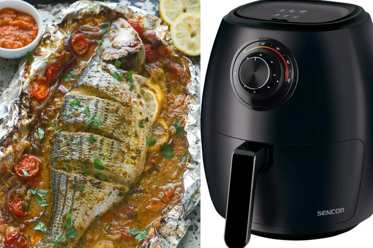 Ψητό λαβράκι στο Air Fryer