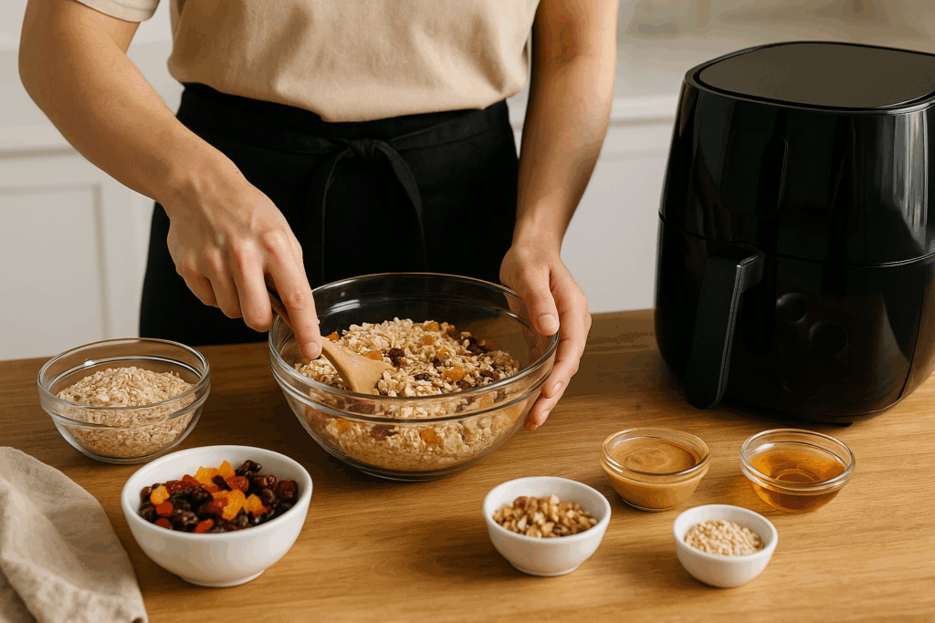 Μπάρες βρώμης με αποξηραμένα φρούτα στο air fryer: Εύκολες, υγιεινές και νόστιμες