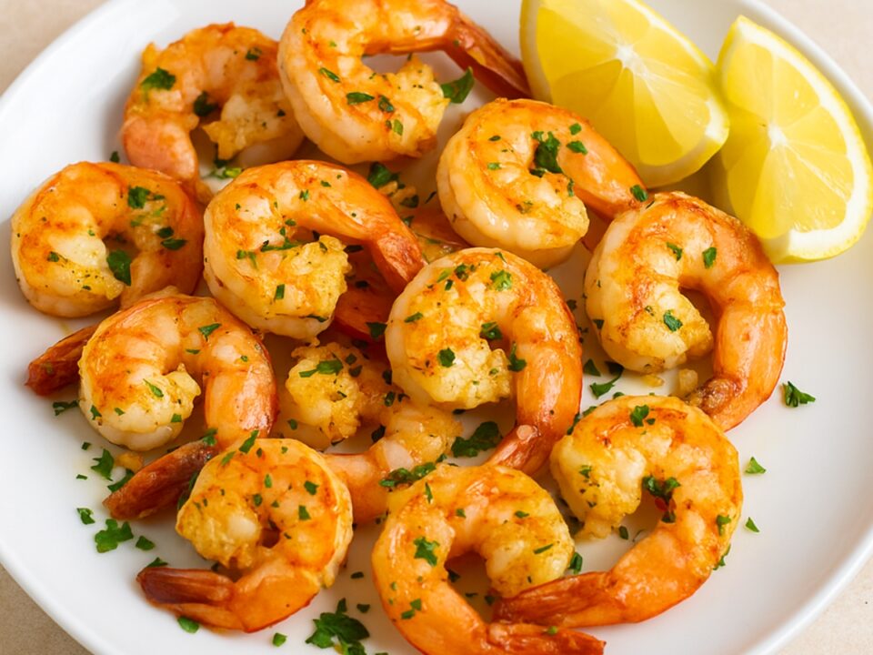 Ψητές Γαρίδες με Σκόρδο και Λεμόνι στο Air Fryer