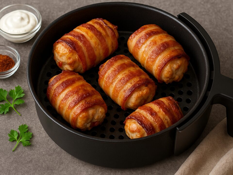 Ρολάκια κοτόπουλο με μπέικον στο Air Fryer – Χωρίς λάδι, με απόλυτη γεύση