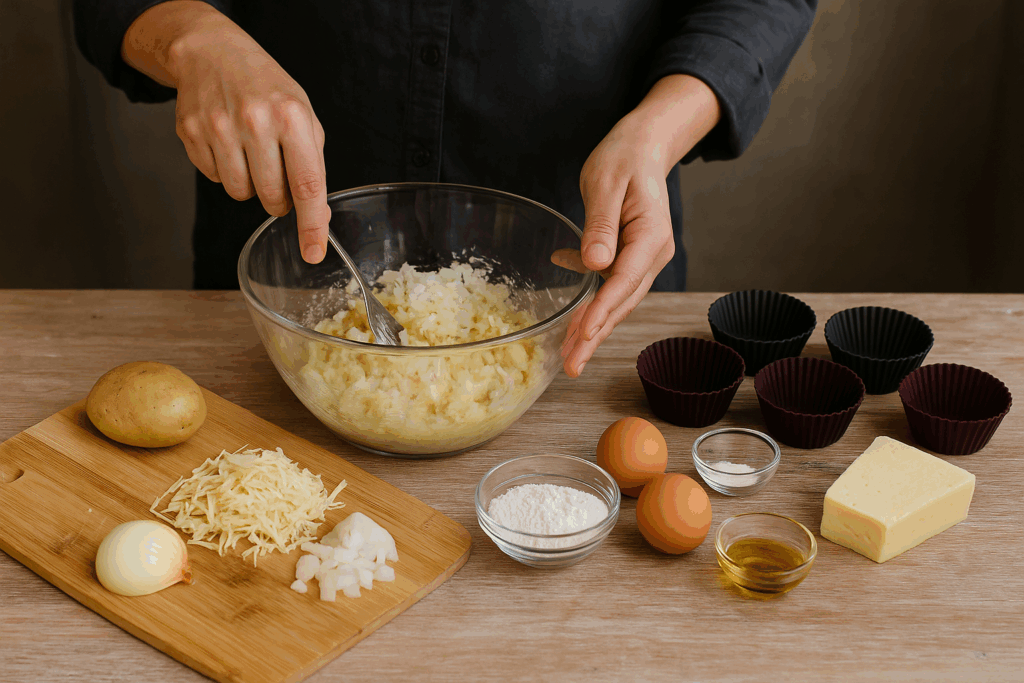 Muffins με πατάτα, κρεμμύδι και γραβιέρα στο Air Fryer – Το νέο comfort food που θα λατρέψεις