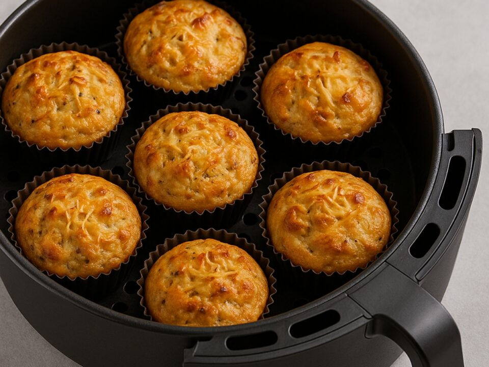 Muffins με πατάτα, κρεμμύδι και γραβιέρα στο Air Fryer – Το νέο comfort food που θα λατρέψεις