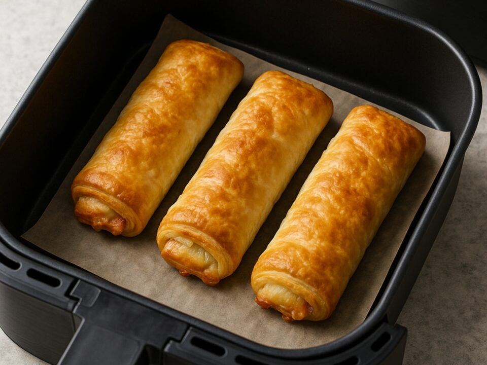Φλογέρες με ζαμπόν και τυρί στο air fryer – Έτοιμες σε 10 λεπτά