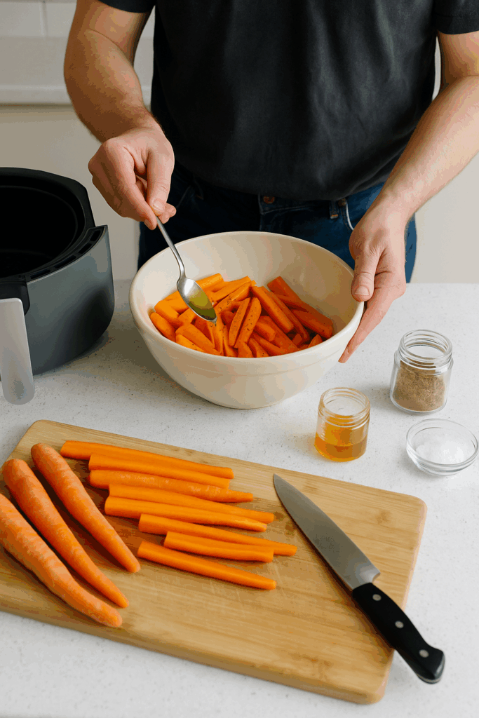 Καρότα με μέλι και κύμινο στο air fryer για συνοδευτικό