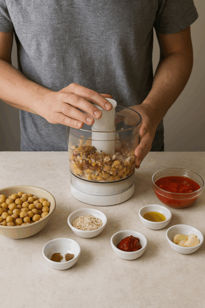 Vegan σουτζουκάκια με ρεβίθια και ντομάτα στο air fryer