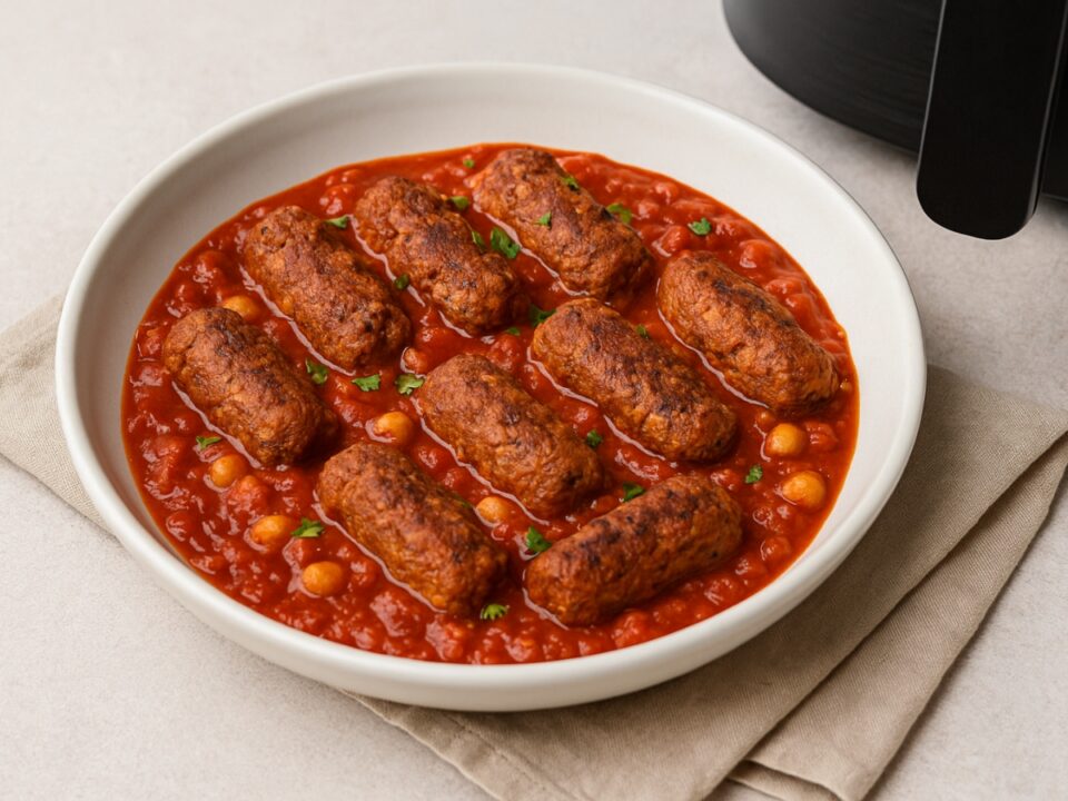 Vegan σουτζουκάκια με ρεβίθια και ντομάτα στο air fryer