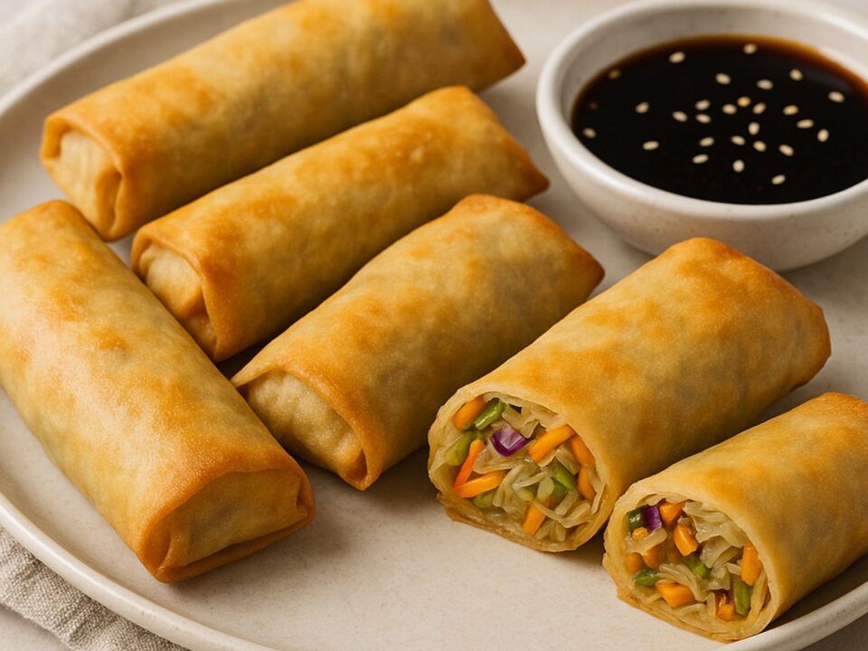 Vegan Spring Rolls με Λαχανικά και Noodles στο Air Fryer
