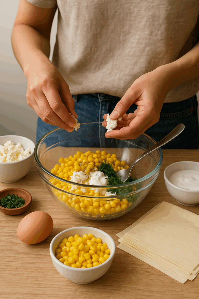Πιτάκια καλαμπόκι-φέτα στο air fryer – Vegeterian λιχουδιά σε 15 λεπτά
