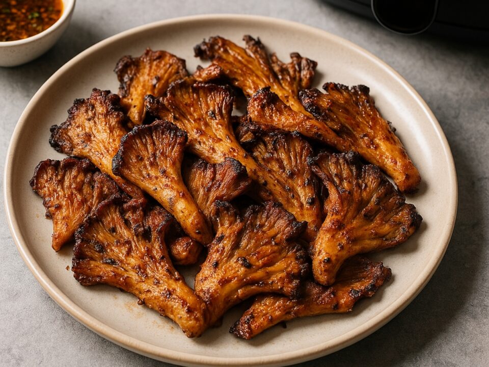 Μανιτάρια πλευρώτους μαριναρισμένα στο air fryer – ο τέλειος vegan μεζές