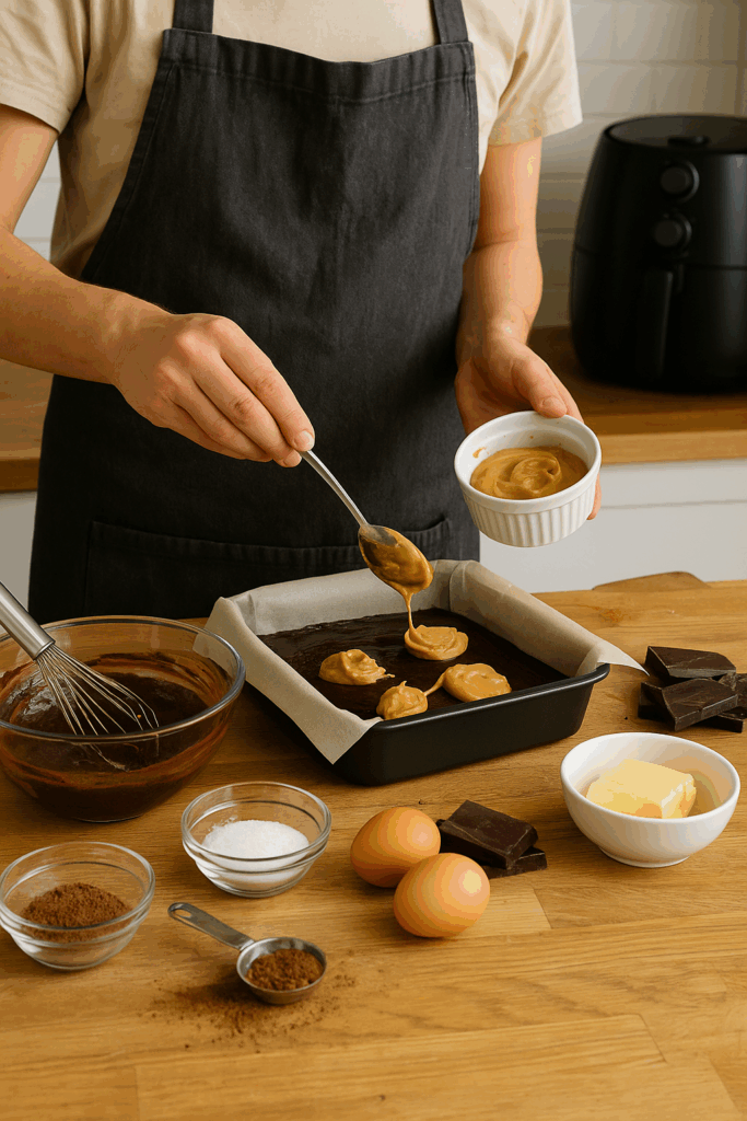 Μπράουνις με φυστικοβούτυρο στο air fryer – σοκολατένια απόλαυση χωρίς φούρνο
