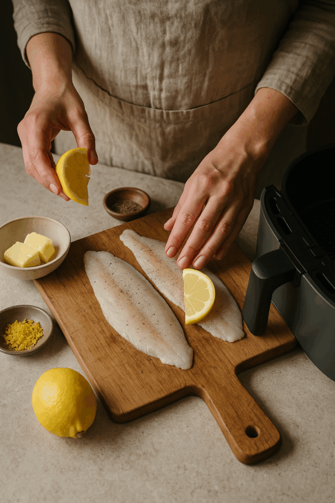 Γλώσσα φιλέτο στο air fryer με λεμόνι και βούτυρο – Έτοιμη σε 10 λεπτά!