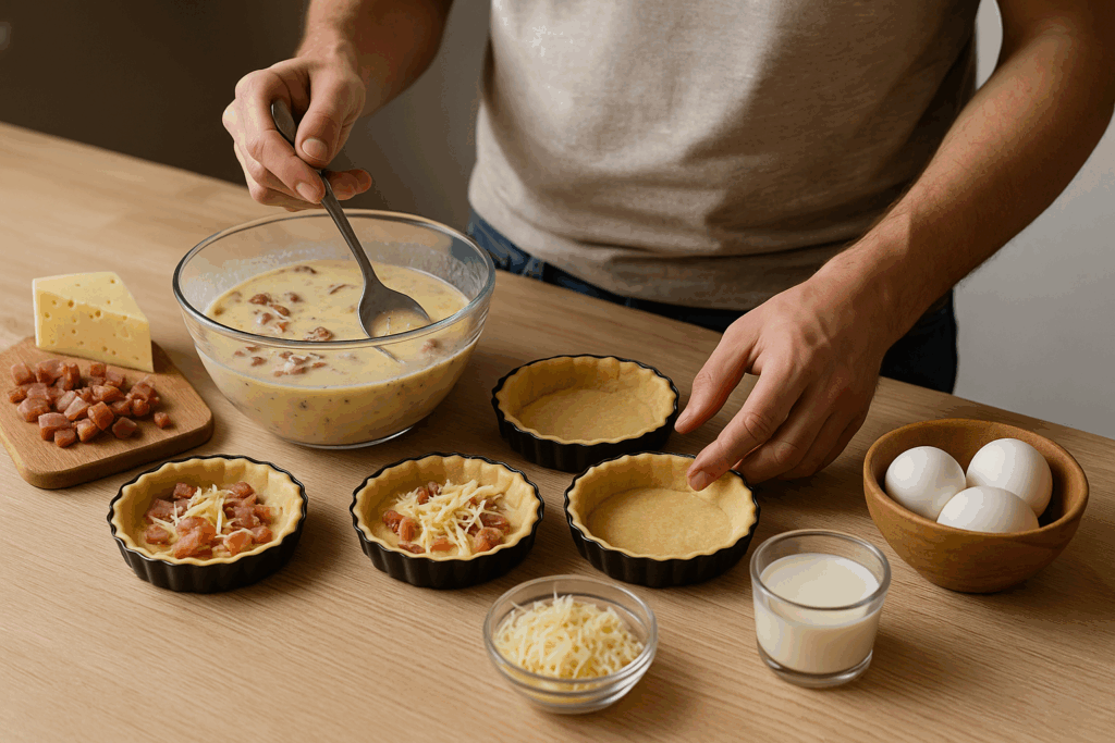 Quiche Lorraine σε Ατομικές Φόρμες στο Air Fryer