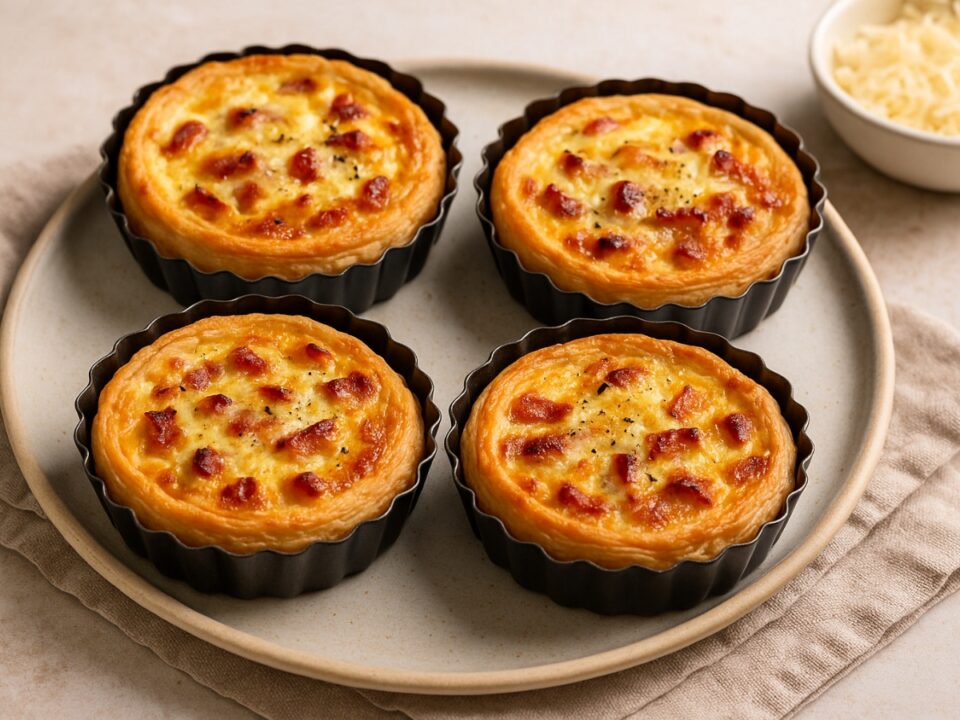 Quiche Lorraine σε Ατομικές Φόρμες στο Air Fryer