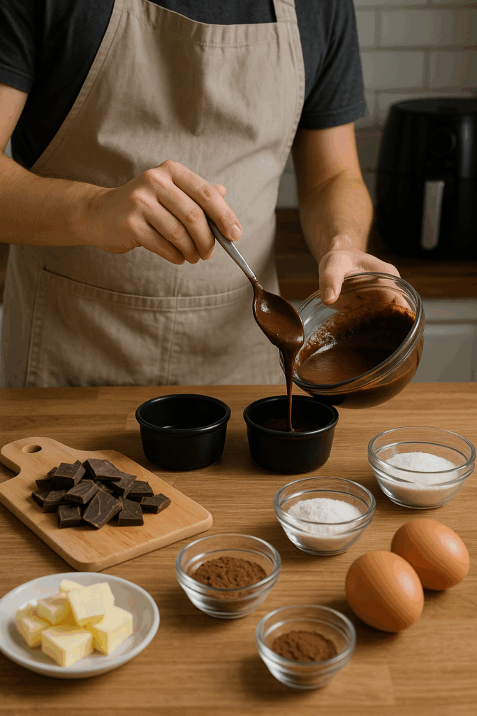 Σουφλέ σοκολάτας στο Air Fryer – Το πιο εύκολο Lava Cake χωρίς φούρνο!