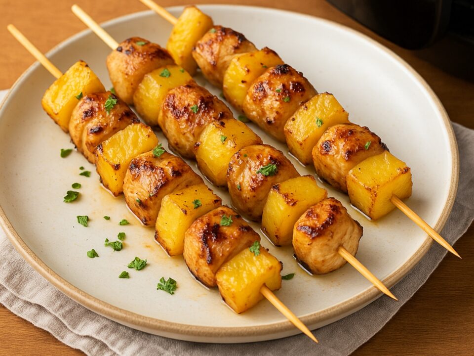 Σουβλάκια κοτόπουλο με ανανά στο Air Fryer – Μια γλυκόξινη απόλαυση που θα λατρέψετε