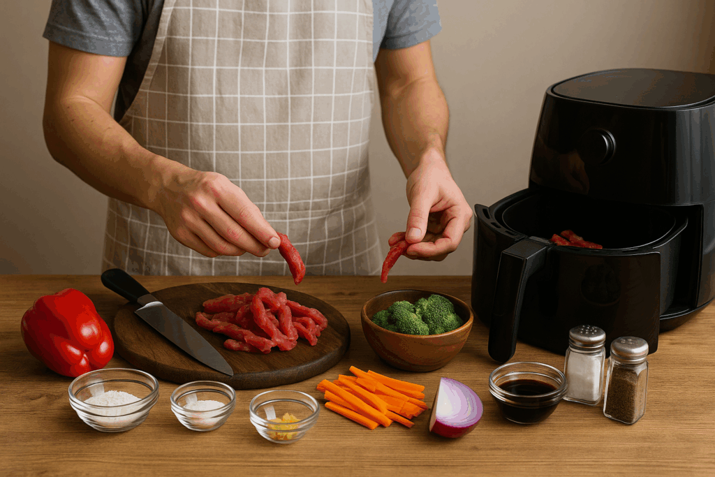 Μοσχάρι Stir-Fry στο Air Fryer με Λαχανικά και Σάλτσα Σόγιας