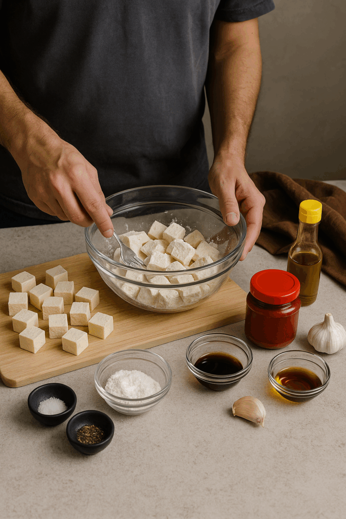 Κορεάτικο Crispy Tofu με Gochujang Σάλτσα στο Air Fryer