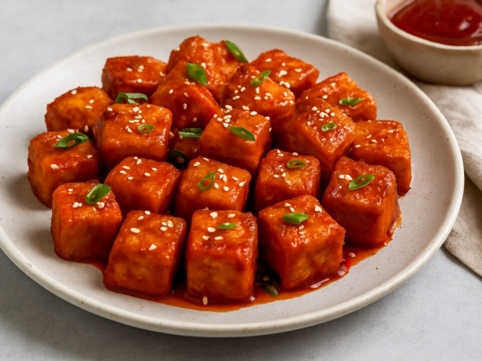 Κορεάτικο Crispy Tofu με Gochujang Σάλτσα στο Air Fryer