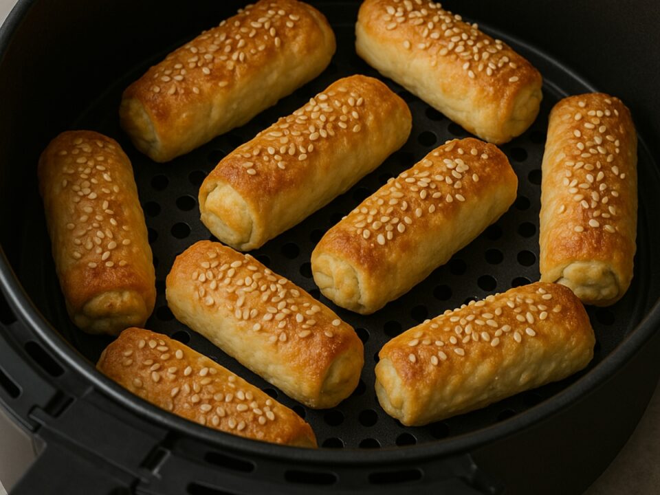 Τυρόπιτες ρολάκια με γιαούρτι στο Air Fryer – Χωρίς φύλλο