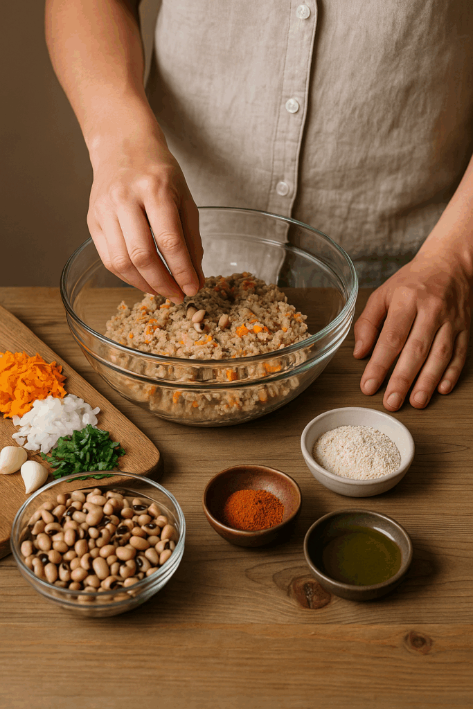 Vegan κεφτεδάκια με φασόλια μαυρομάτικα στο air fryer
