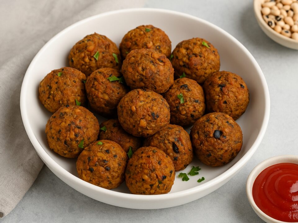 Vegan κεφτεδάκια με φασόλια μαυρομάτικα στο air fryer