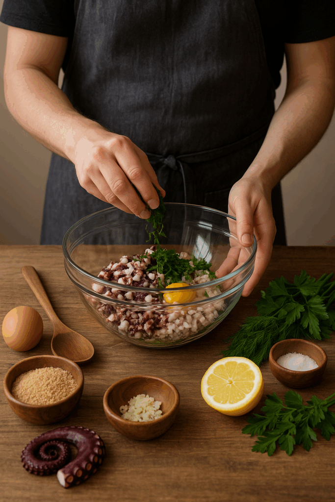Χταποδοκεφτέδες με μυρωδικά στο Air Fryer