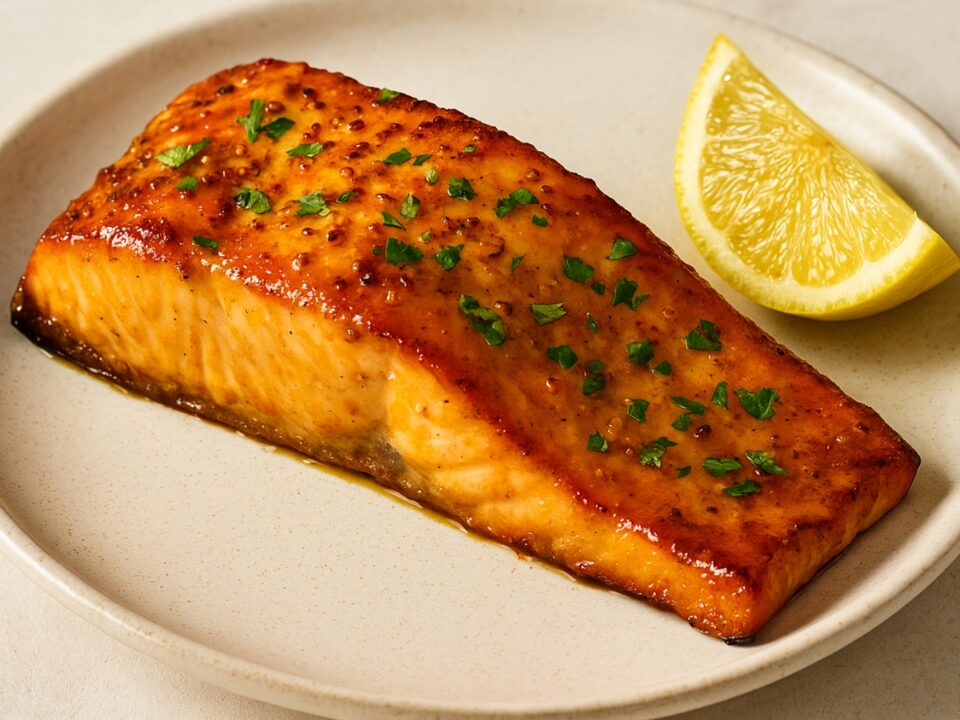 Φιλέτο σολομός με μουστάρδα και μέλι στο air fryer – Έτοιμο σε 15 λεπτά
