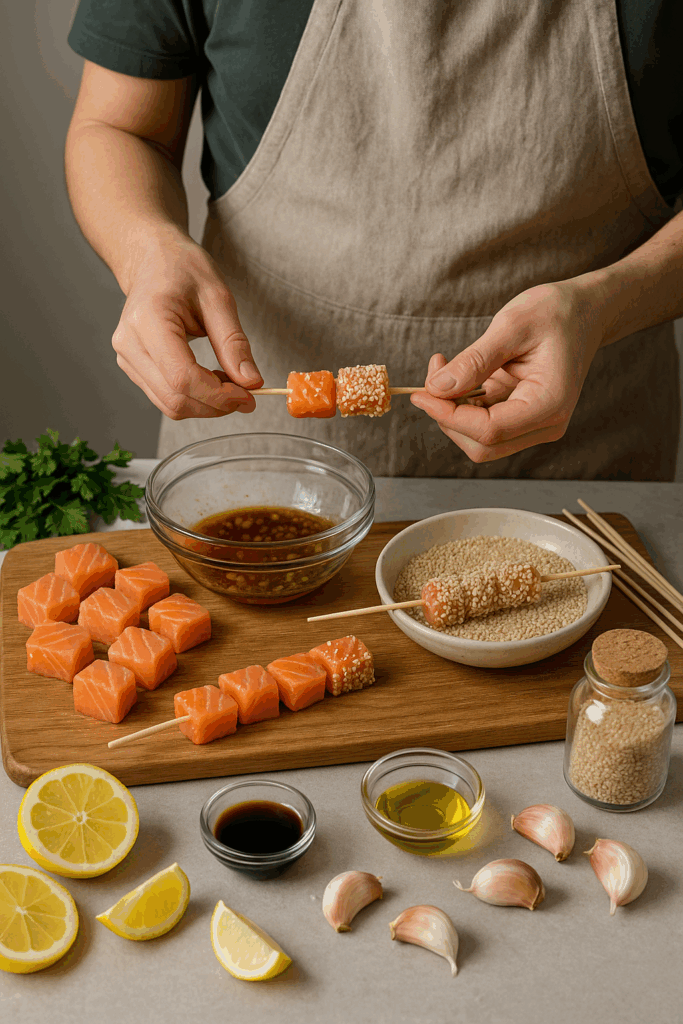 Καλαμάκια σολομού με σουσάμι στο Air Fryer – Υγιεινή και γευστική συνταγή