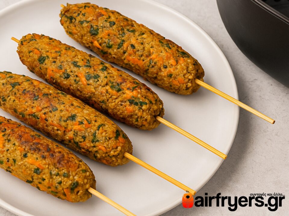 Κεμπάπ λαχανικών με κινόα και καρότο στο Air Fryer