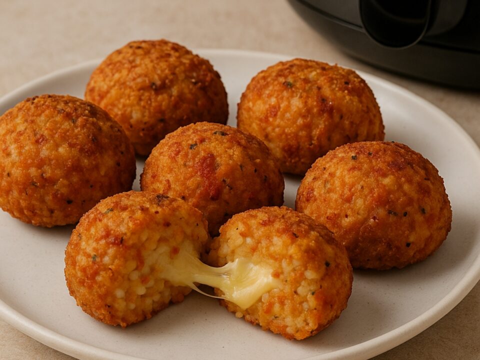 Κροκέτες ρυζιού με τυρί και ντομάτα στο air fryer
