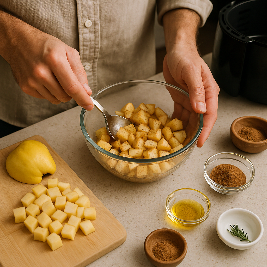 Γλυκιές μπουκίτσες με κυδώνι και κανέλα στο air fryer