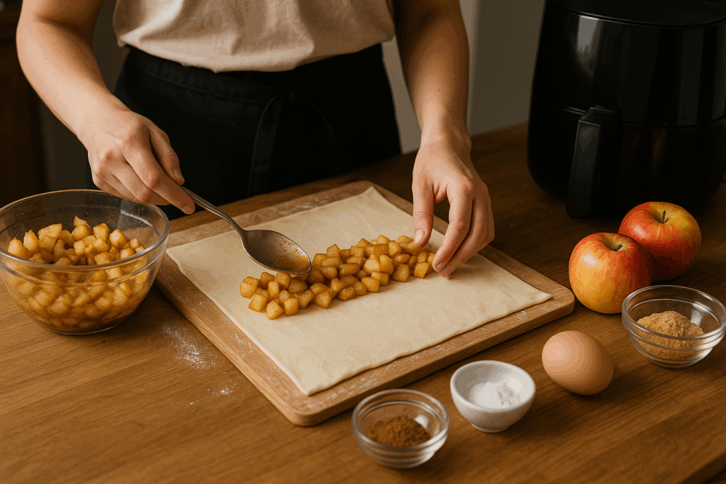 Μηλόπιτα σε ρολό με σφολιάτα στο Air Fryer: Το πιο εύκολο γλυκό για κάθε στιγμή