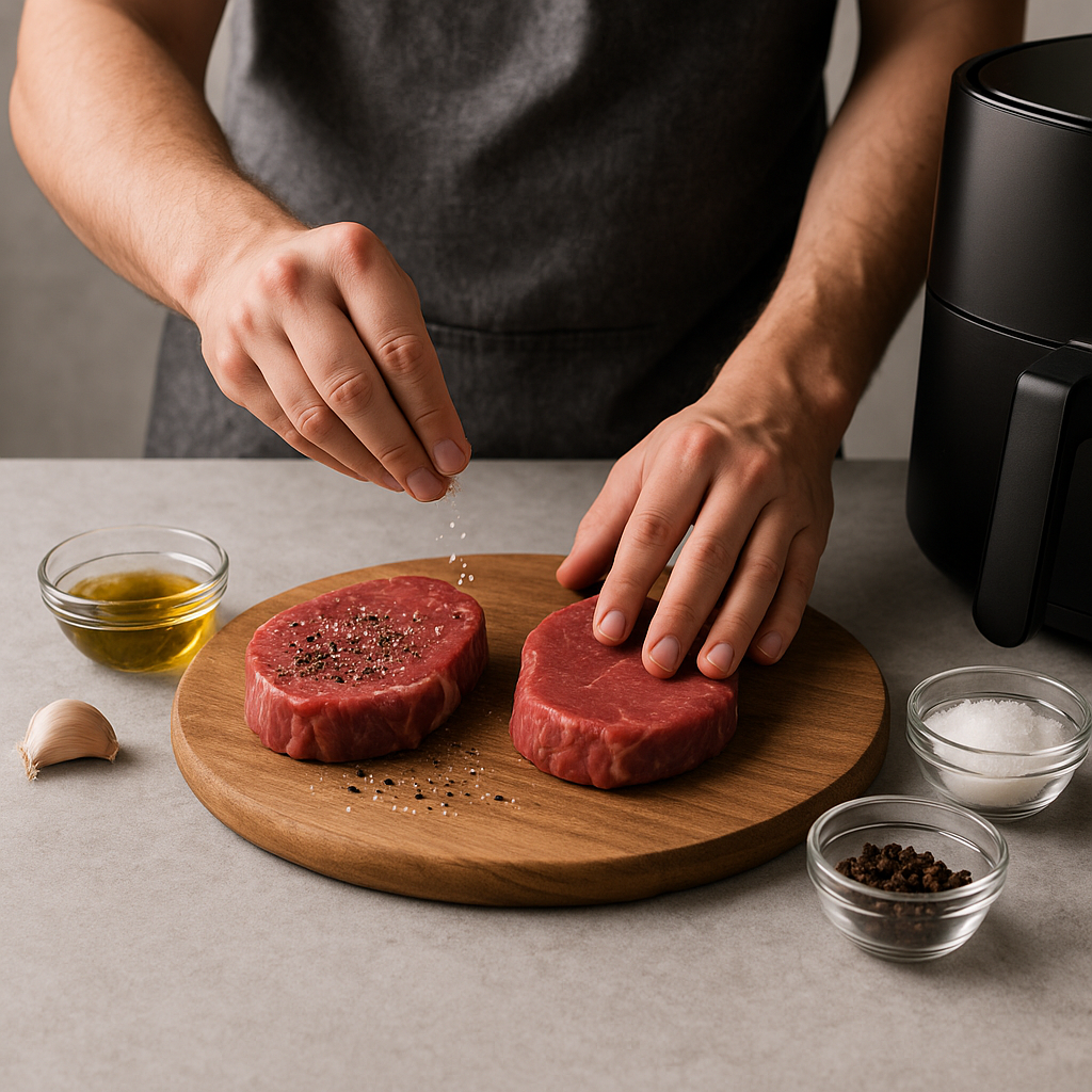 Μοσχαρίσιο φιλέτο με σάλτσα πιπεριού στο air fryer