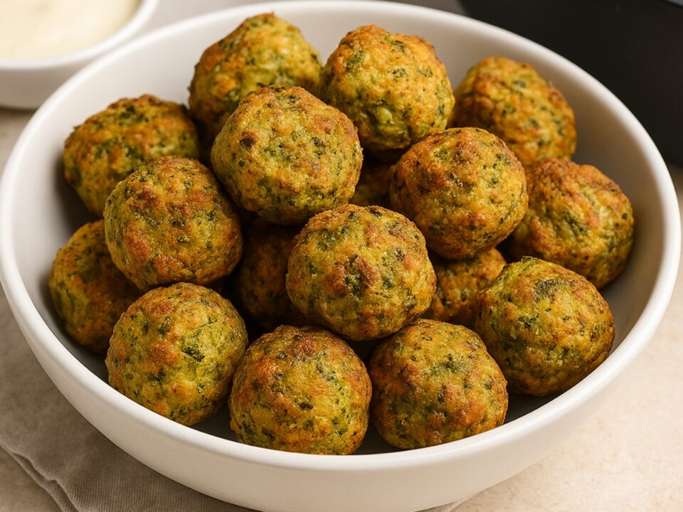 Vegan μπουκιές μπρόκολου και πατάτας στο air fryer