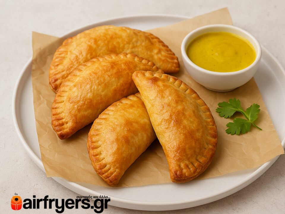 Πιτάκια με κοτόπουλο, κάρυ και καρύδα στο Air Fryer