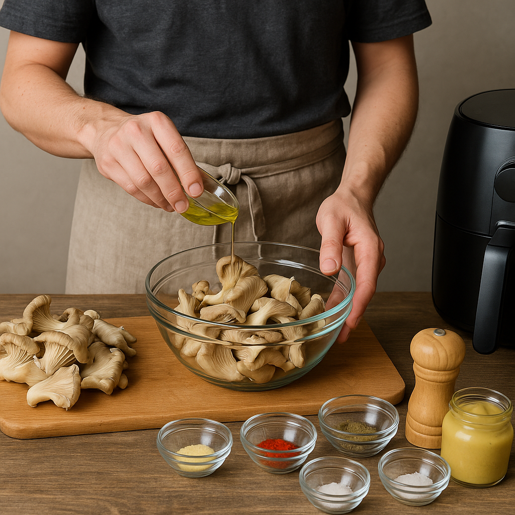 Μανιτάρια Πλευρώτους “Τηγανητά” στο Air Fryer με Σως Μουστάρδας