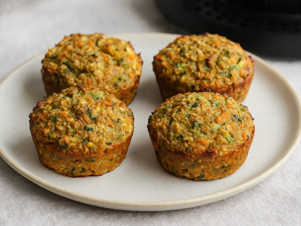 Vegan κολοκυθόπιτα ατομική στο air fryer – χωρίς φύλλο, με βρώμη και λαχανικά