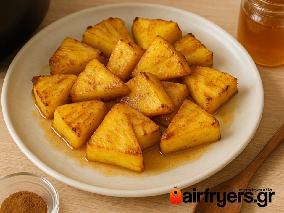 Ανανάς με κανέλα και μέλι στο air fryer