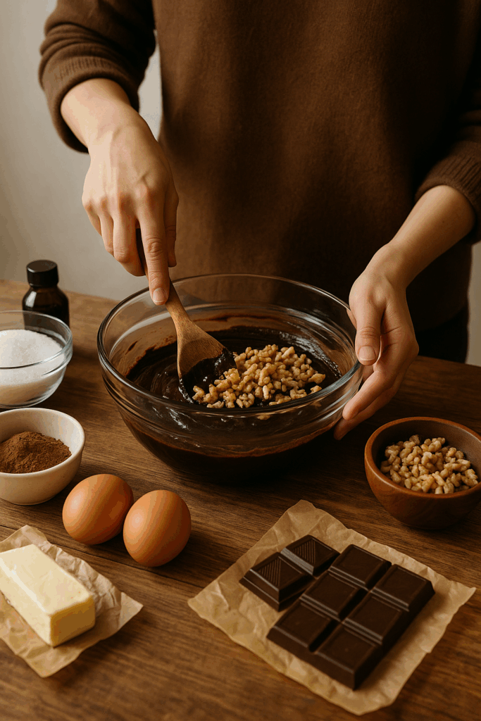 Brownies με σοκολάτα και καρύδια στο air fryer