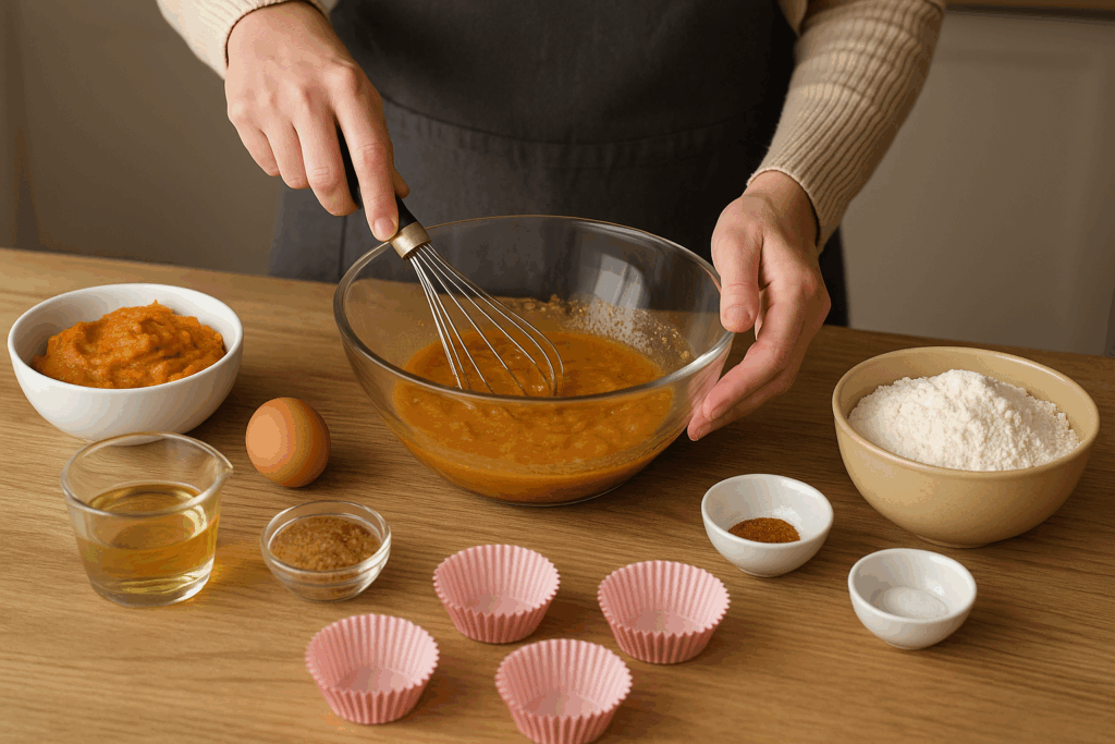 Mini cupcakes με κολοκύθα και καστανή ζάχαρη στο air fryer