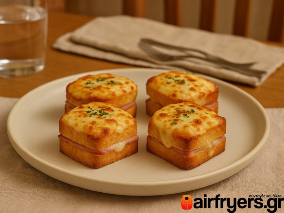 Mini Crocque Monsieur στο Air Fryer: Η πιο λαχταριστή mini εκδοχή του γαλλικού toast σε λίγα λεπτά