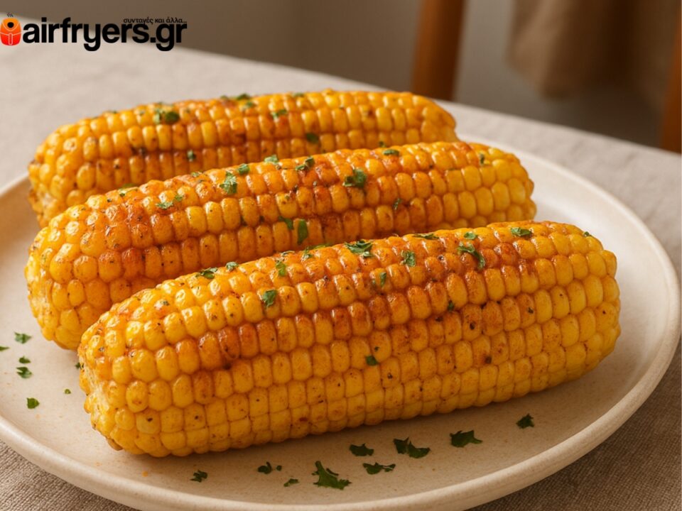 Ψητό καλαμπόκι με βούτυρο πάπρικας στο air fryer