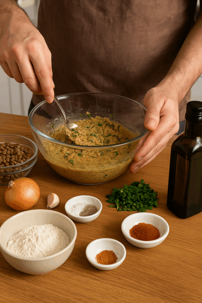 Λουκουμάδες φακής με κύμινο και σκόρδο στο air fryer