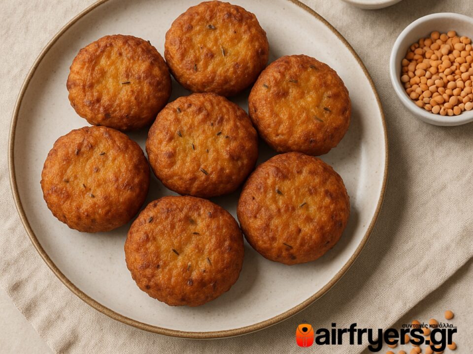 Λουκουμάδες φακής με κύμινο και σκόρδο στο air fryer