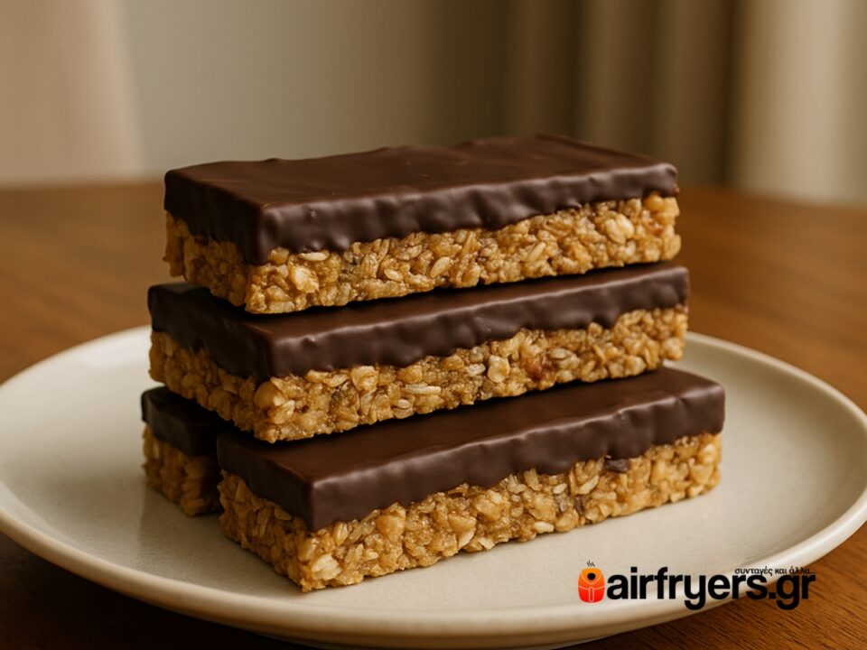 Μπάρες granola με σοκολάτα στο air fryer