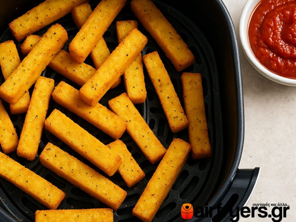 Μπαστουνάκια από πολέντα στο air fryer