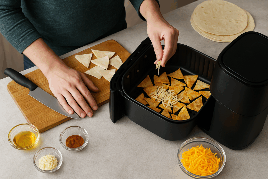 Σπιτικά nachos με τορτίγια και τυρί στο air fryer: τέλεια για βραδιές Netflix