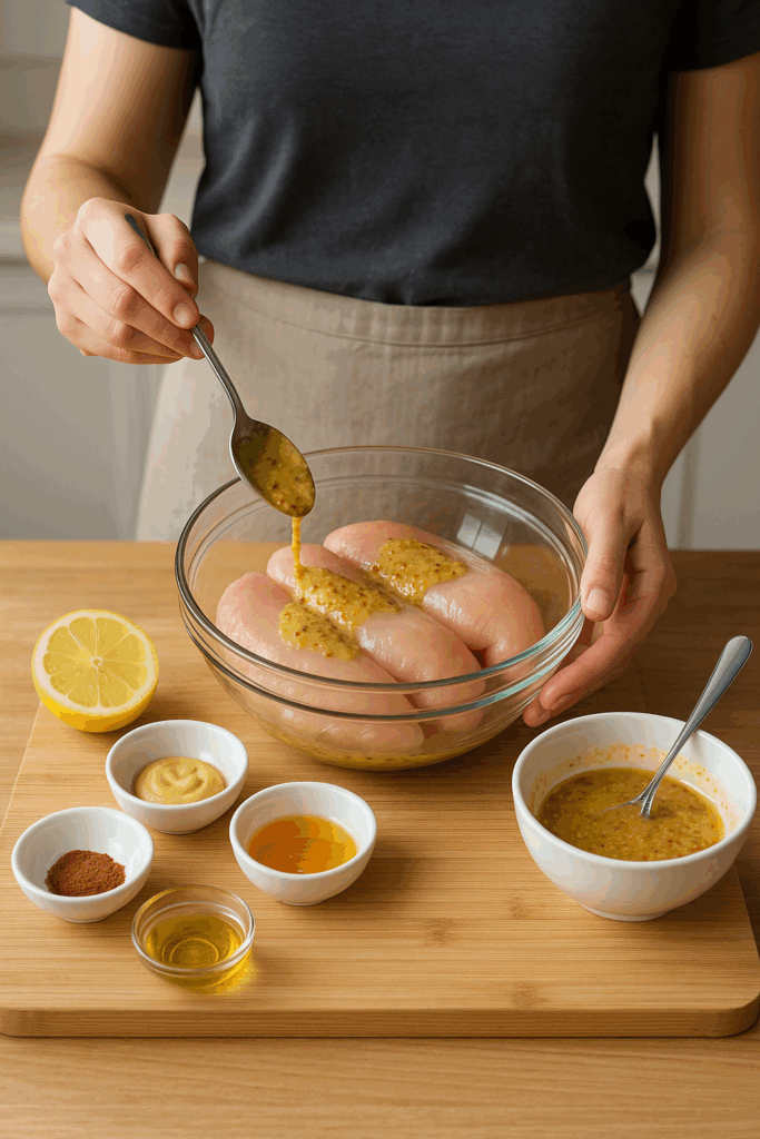 Φιλέτο κοτόπουλο με μουστάρδα και μέλι στο air fryer – απίστευτα ζουμερό και έτοιμο σε λίγα λεπτά