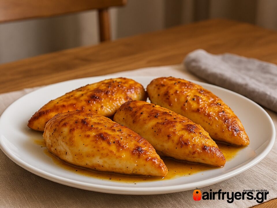 Φιλέτο κοτόπουλο με μουστάρδα και μέλι στο air fryer – απίστευτα ζουμερό και έτοιμο σε λίγα λεπτά