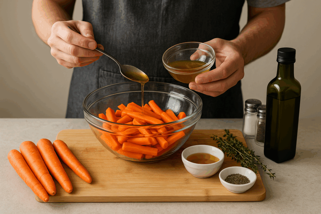 Ψητά καρότα με μέλι και θυμάρι στο air fryer